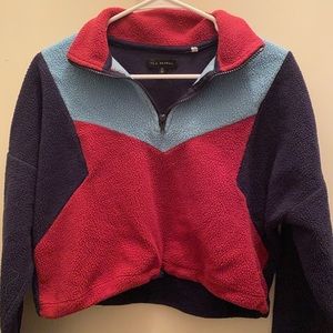 Pacsun LA Hearts cropped quarter zip up multicolor